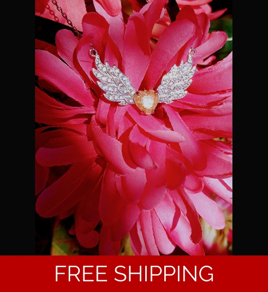 Angel Heart Wing Cremation Necklace